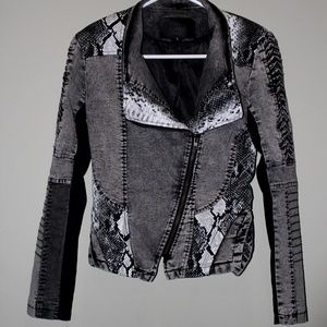 Snakeskin, Acid wash MOTO JACKET